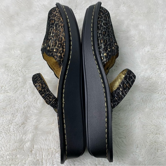 Alegria TUS-403 Women's Tuscany Leopard Print Mules Black Gold Size 8 - Picture 6 of 11